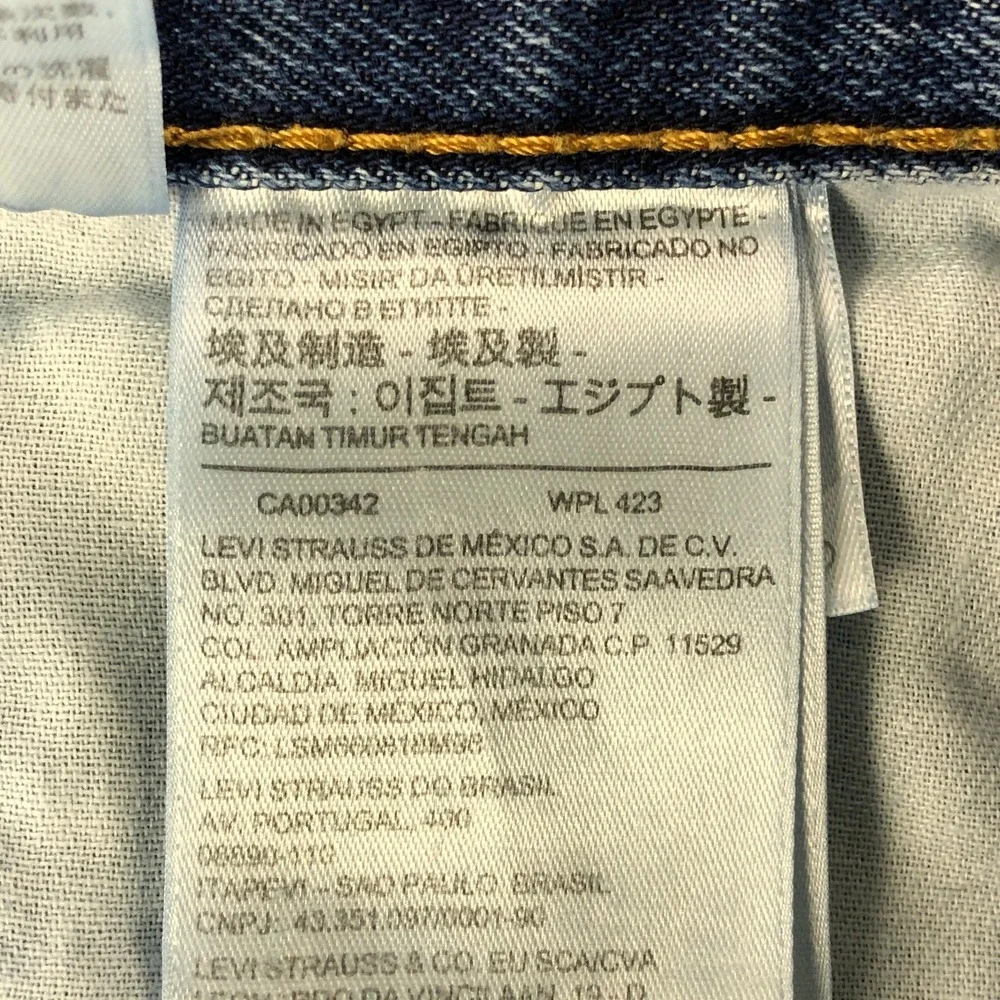 Levis 505 Jeans Mens 38x30 Blue Straight Leg Classic Mid Rise Medium Wash Cotton